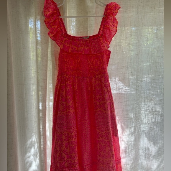 Vineyard Vines Smocked Midi Dress Ruffle Straps NWOT - Picture 7 of 8